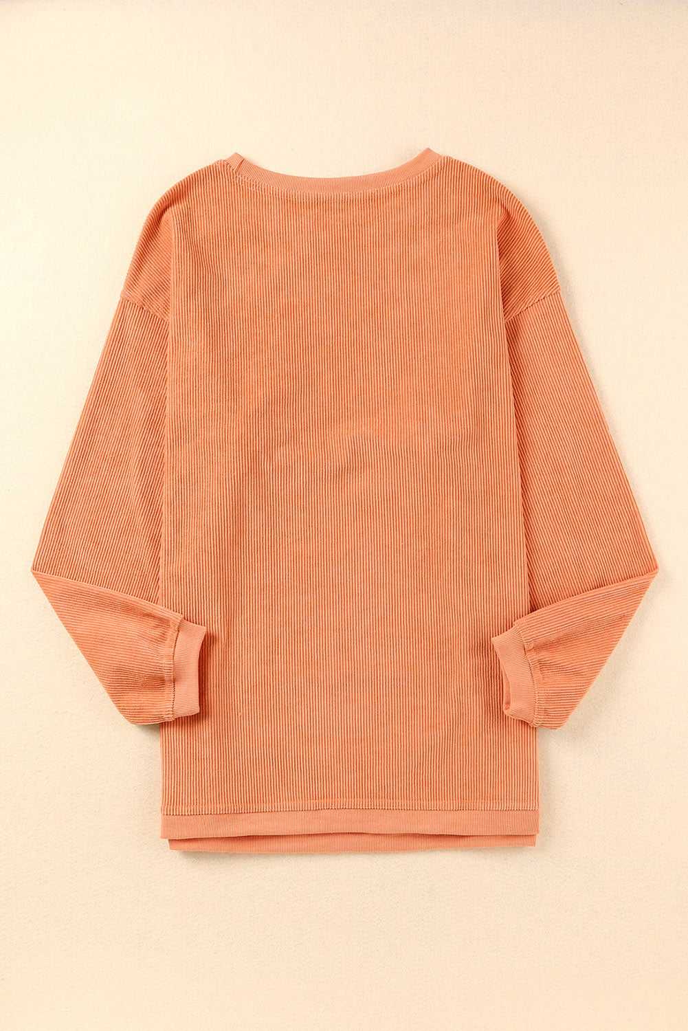 Dark Grey Drop Sleeve Rib Knit Oversized Sweatshirt