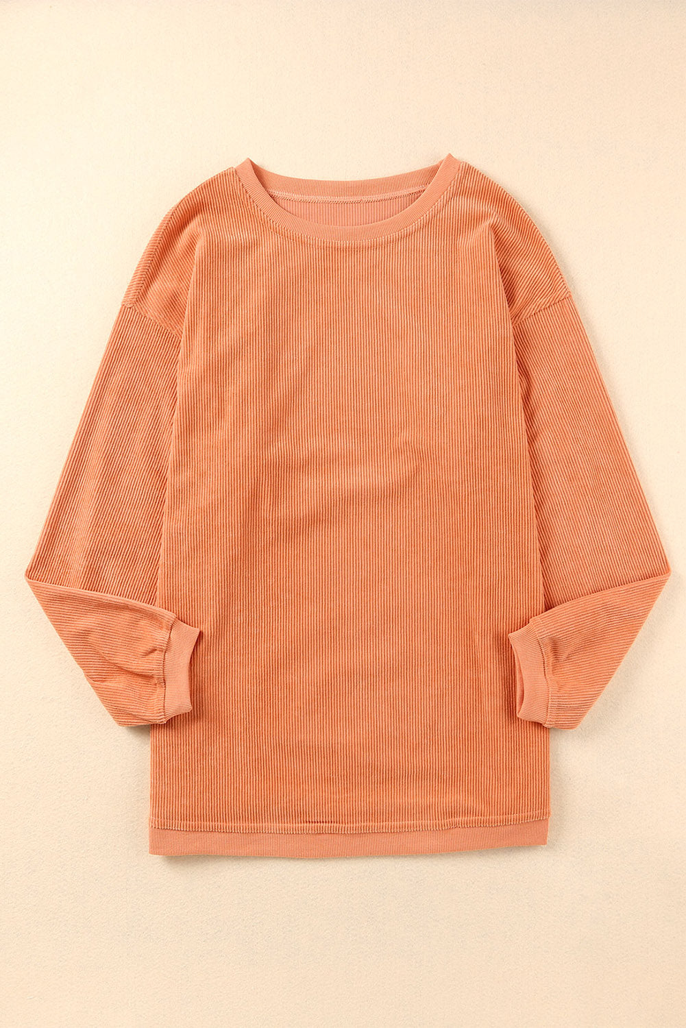 Dark Grey Drop Sleeve Rib Knit Oversized Sweatshirt
