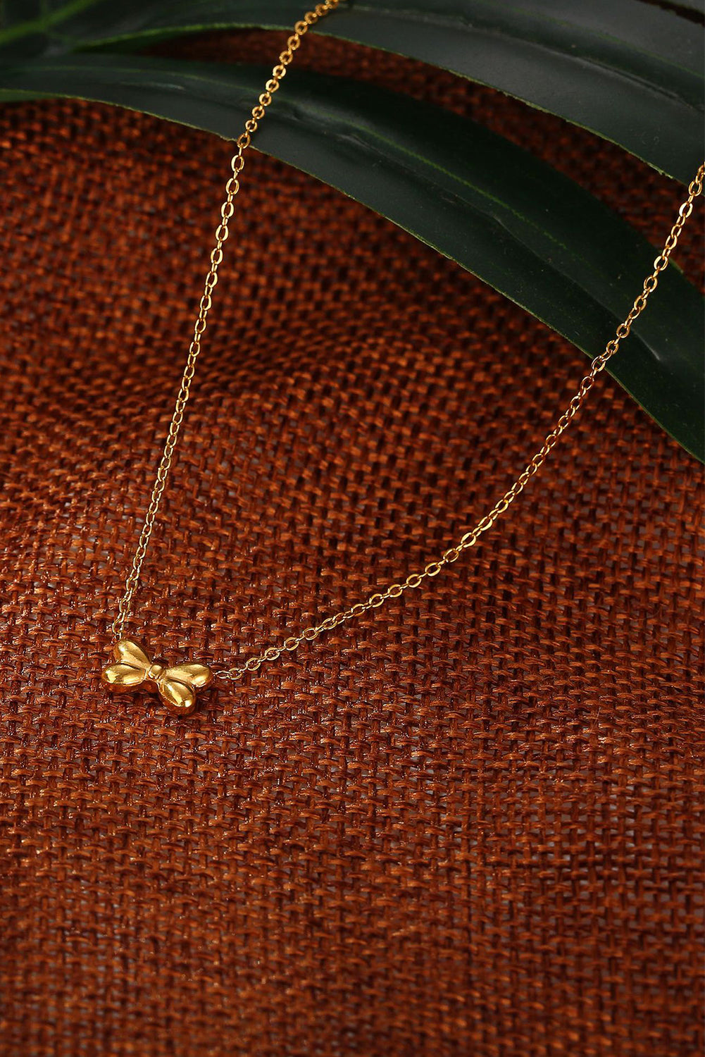 Gold Plated Dainty Bow Minimalist Necklace