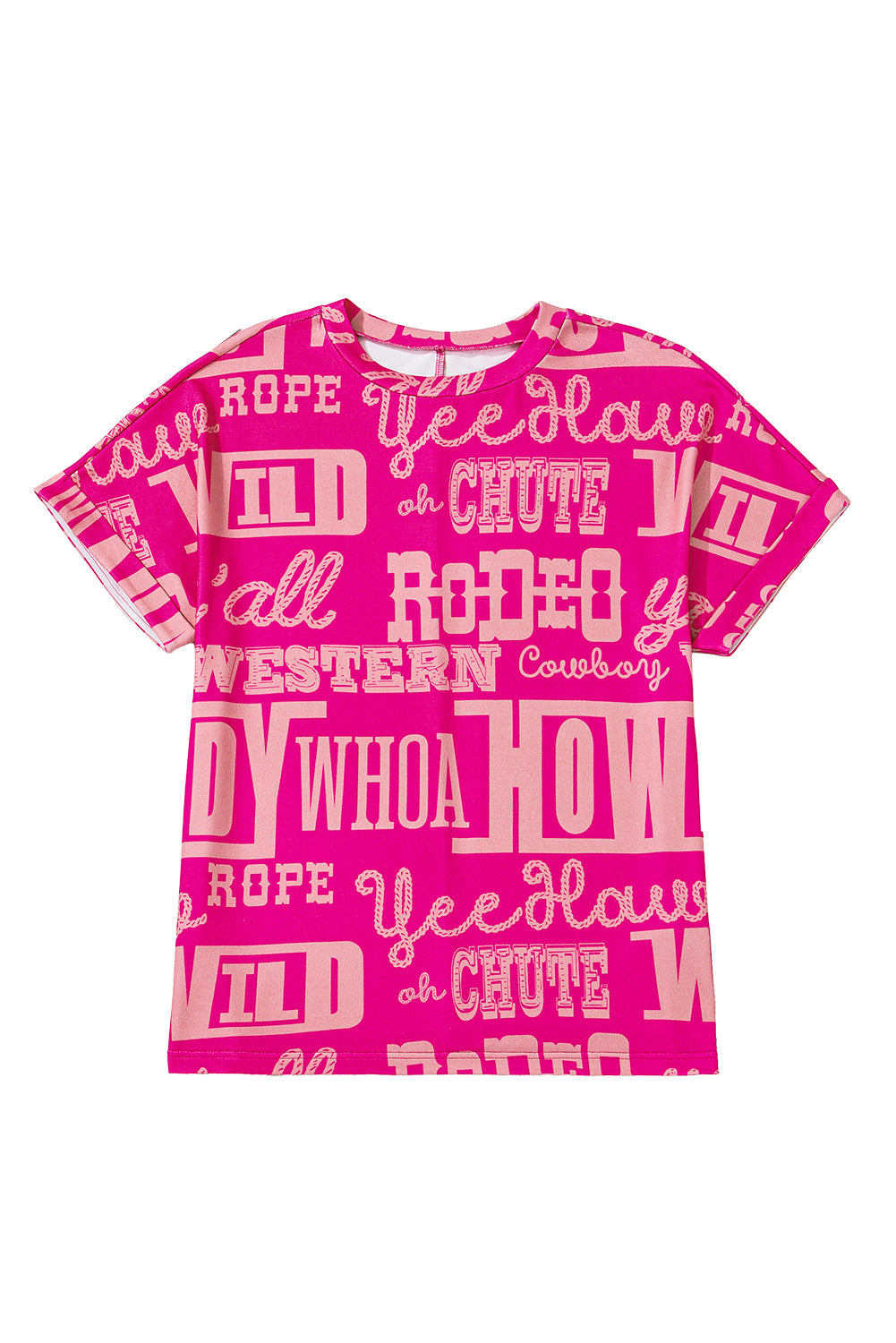 Rose Vintage Letter Print Graphic Loose Tee