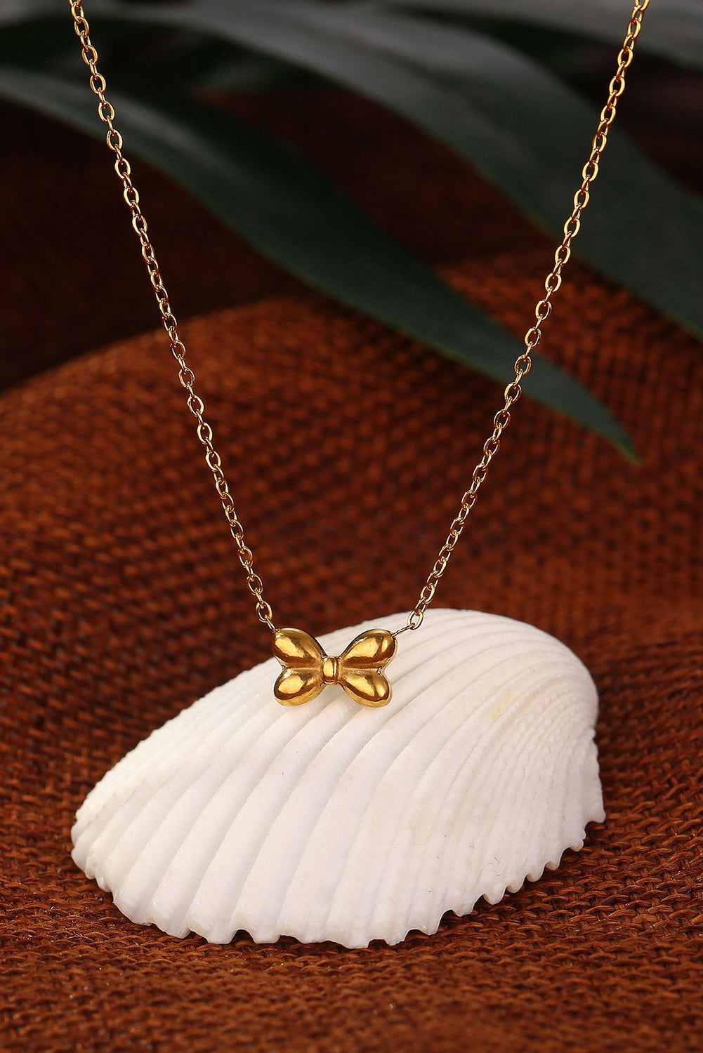 Gold Plated Dainty Bow Minimalist Necklace