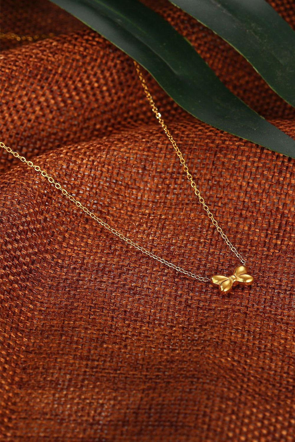 Gold Plated Dainty Bow Minimalist Necklace