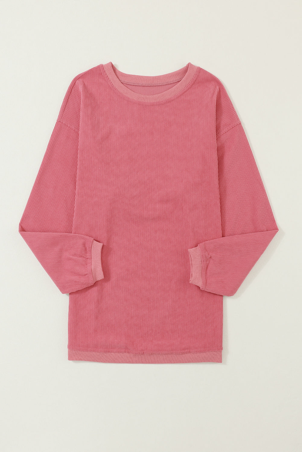 Dark Grey Drop Sleeve Rib Knit Oversized Sweatshirt