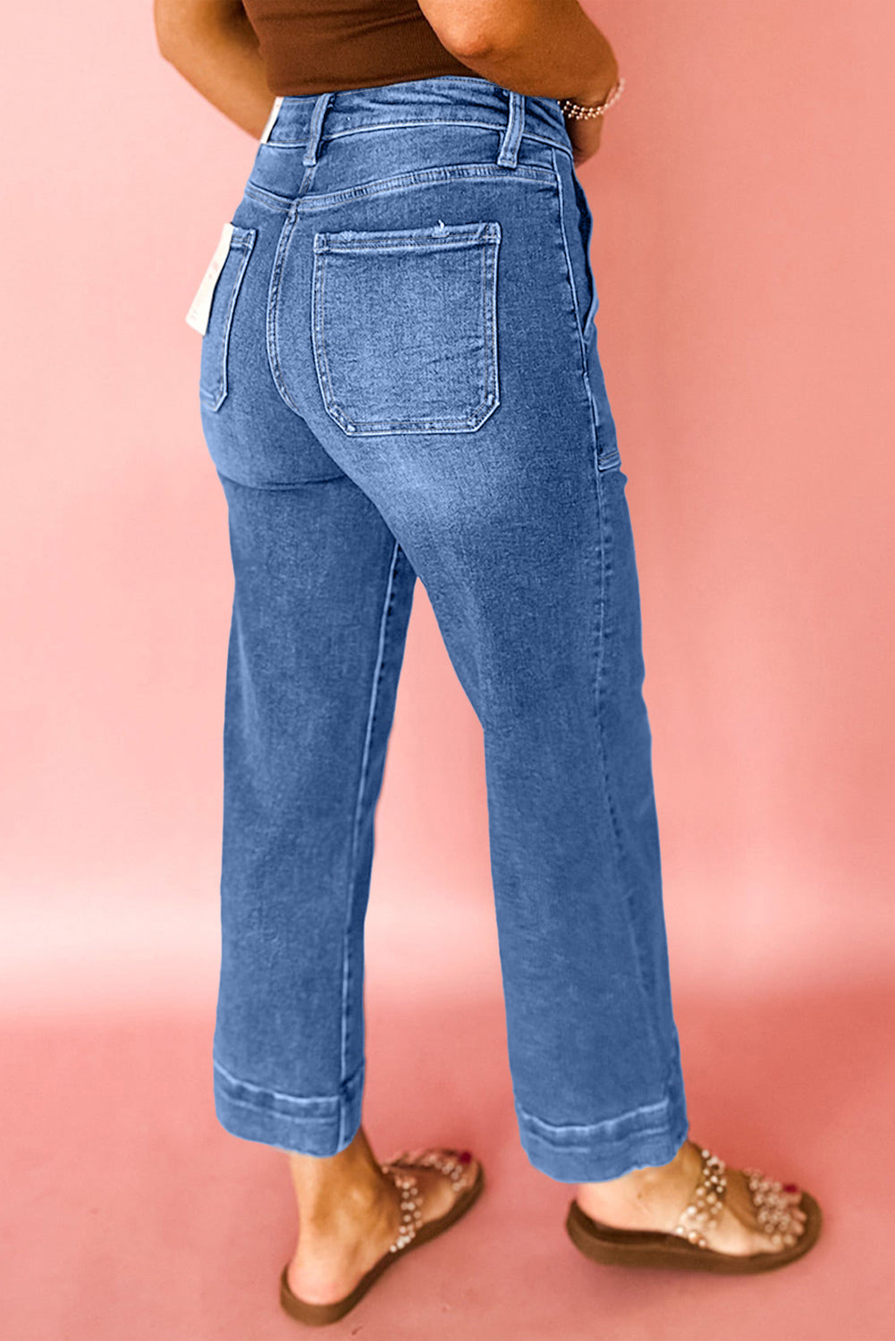 Breen Cropped High Rise Wide Leg Jeans
