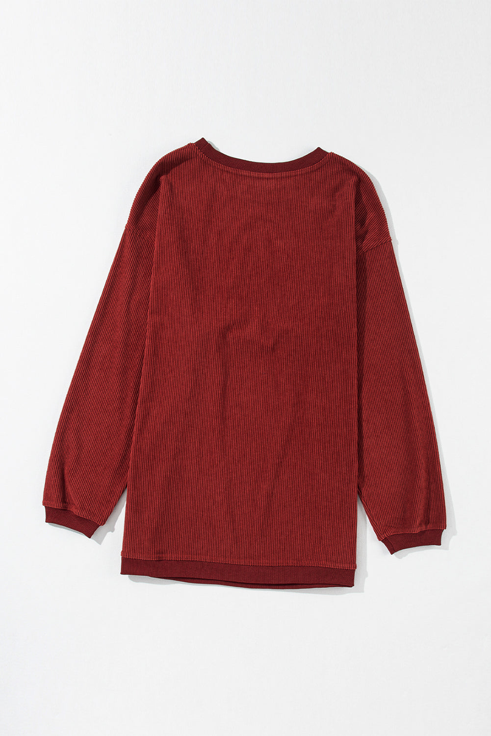 Dark Grey Drop Sleeve Rib Knit Oversized Sweatshirt