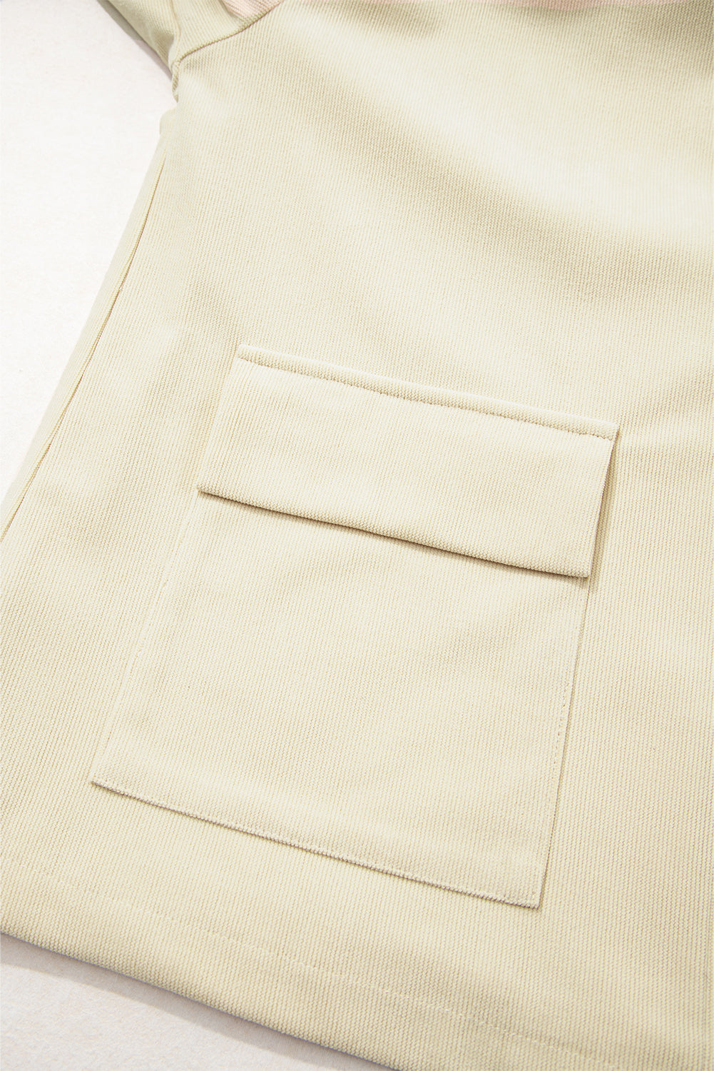 Parchment Contrast Leather Collar Textured Zip Up Jacket