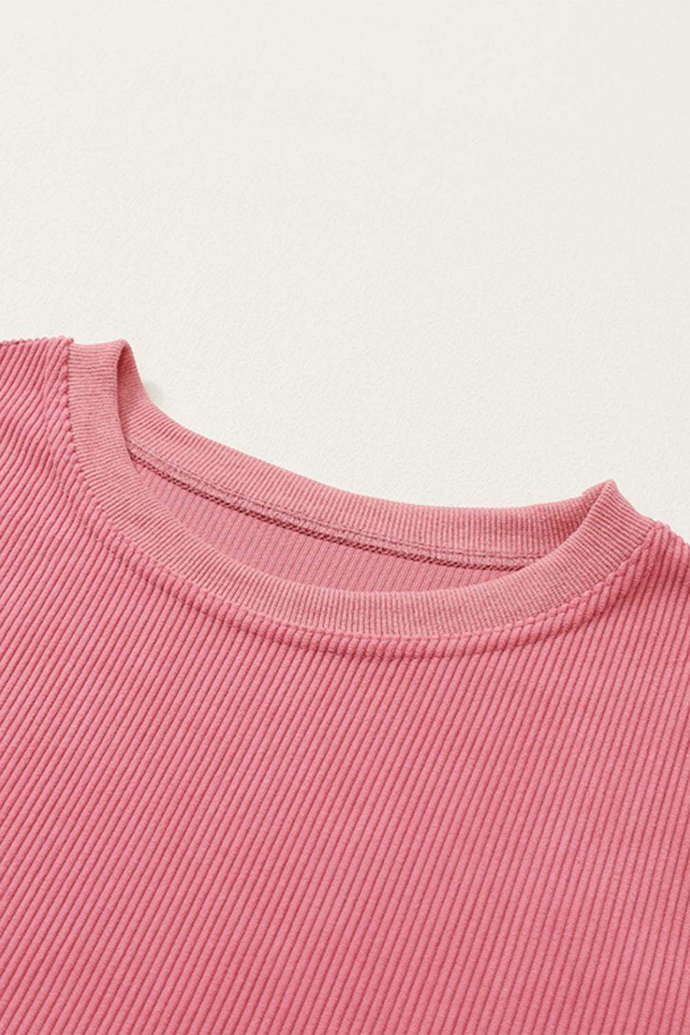 Dark Grey Drop Sleeve Rib Knit Oversized Sweatshirt