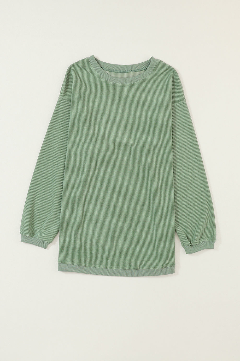 Dark Grey Drop Sleeve Rib Knit Oversized Sweatshirt