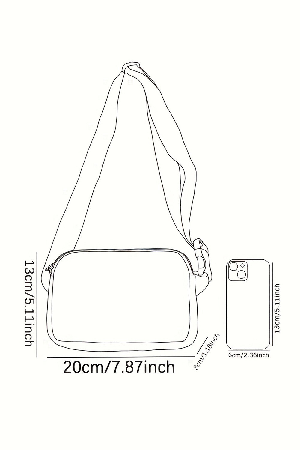 White Dachshund Walking Footprint Crossbody Bag