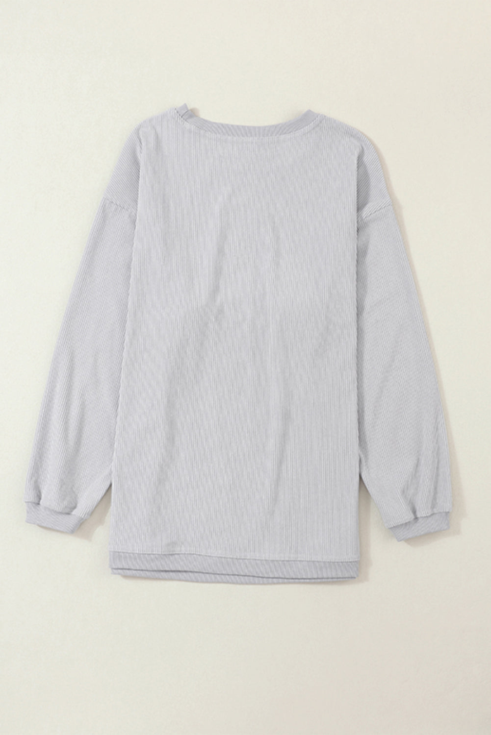 Dark Grey Drop Sleeve Rib Knit Oversized Sweatshirt