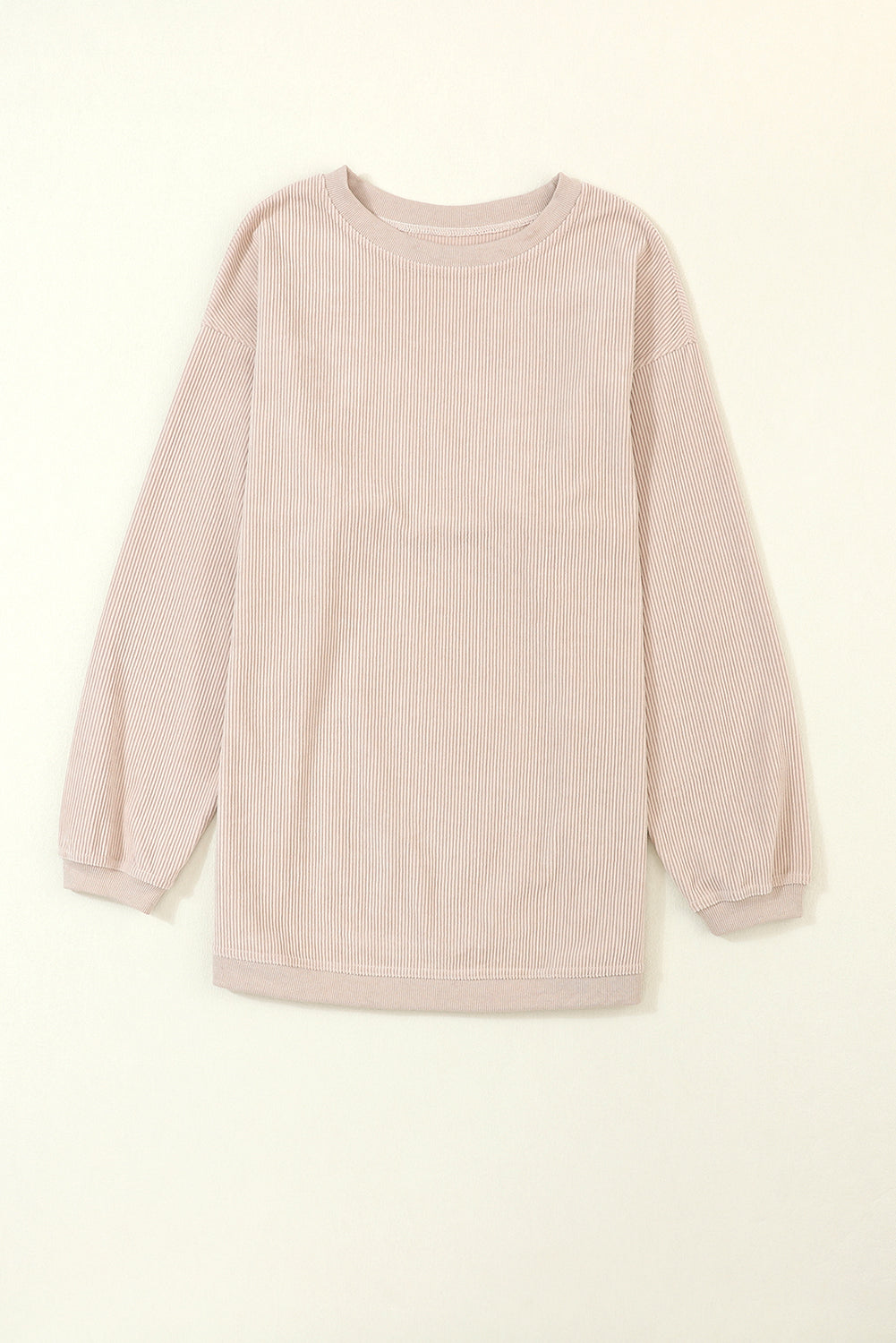 Dark Grey Drop Sleeve Rib Knit Oversized Sweatshirt