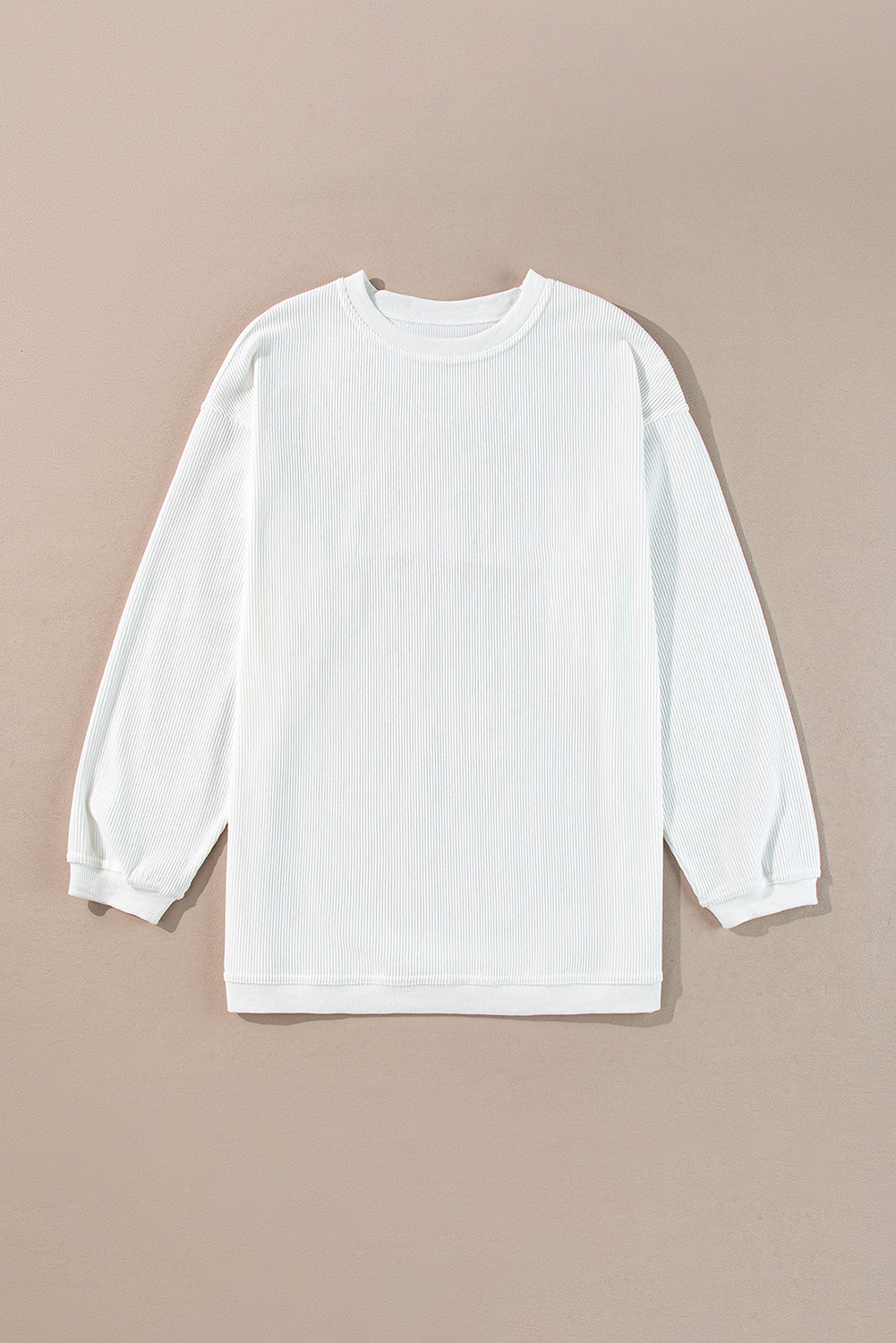 Dark Grey Drop Sleeve Rib Knit Oversized Sweatshirt