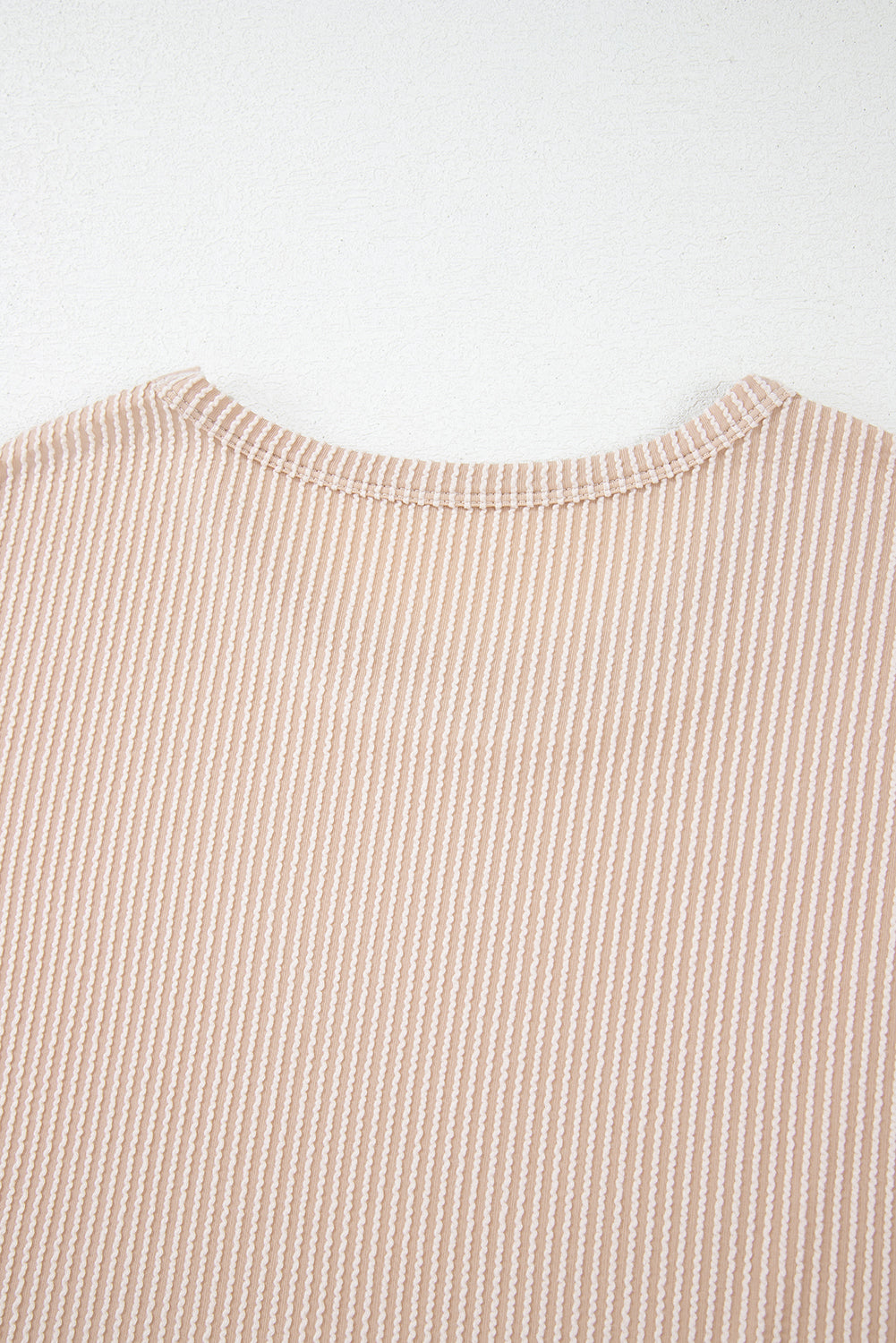 Gray Twisted Ribbed Textured Plain T Shirt