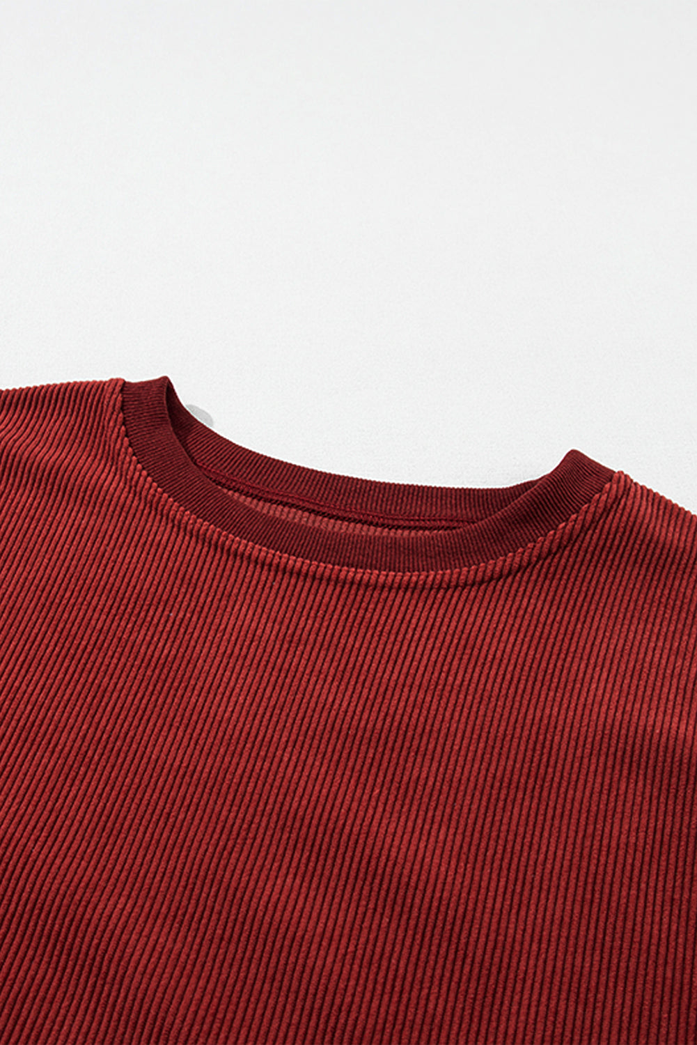 Dark Grey Drop Sleeve Rib Knit Oversized Sweatshirt