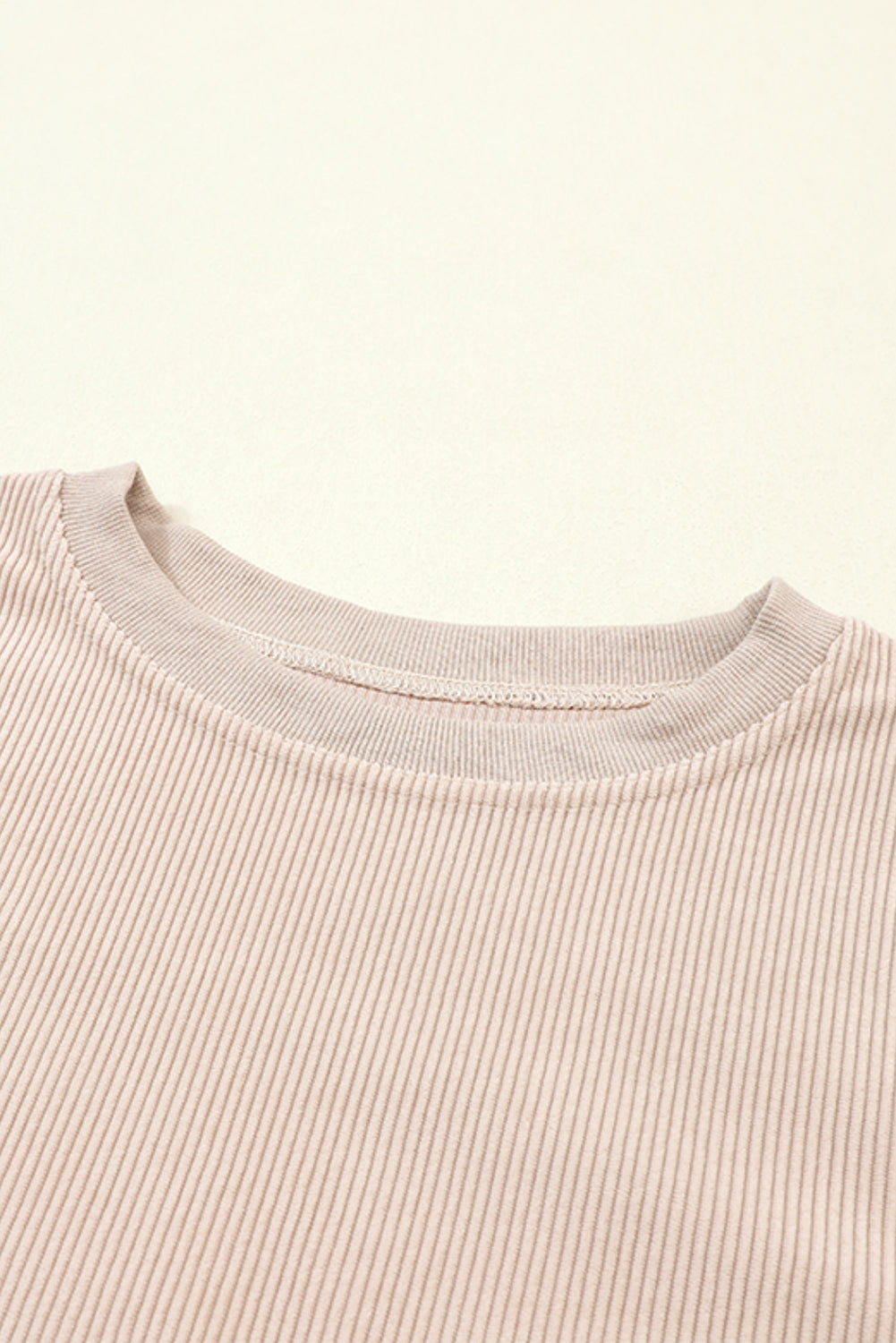 Dark Grey Drop Sleeve Rib Knit Oversized Sweatshirt