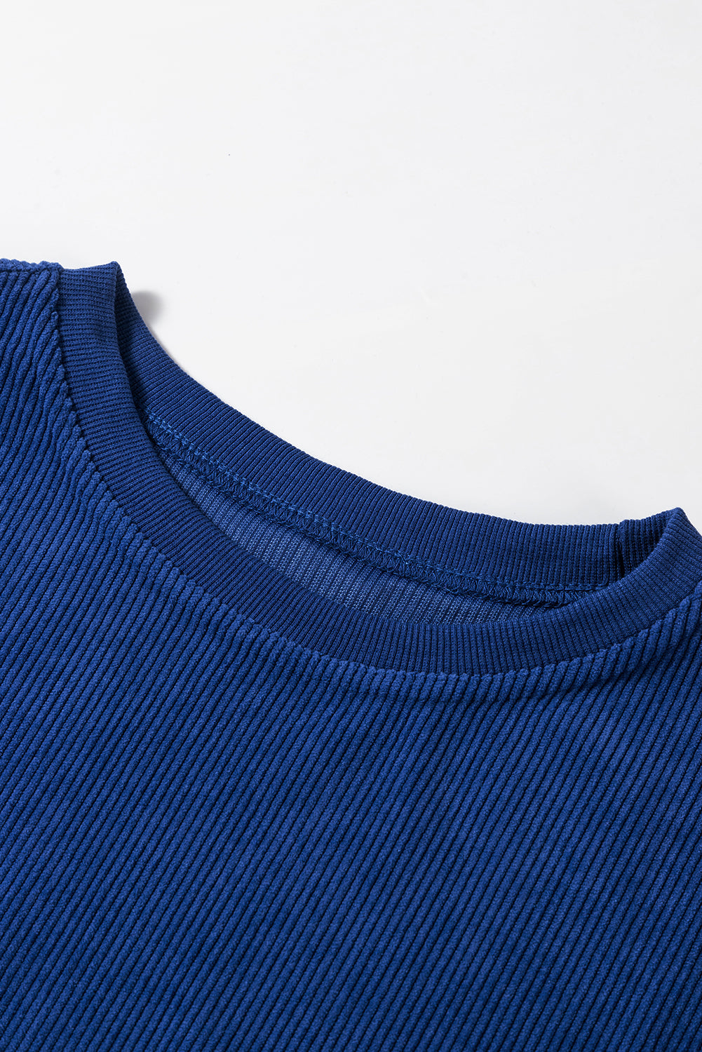 Dark Grey Drop Sleeve Rib Knit Oversized Sweatshirt