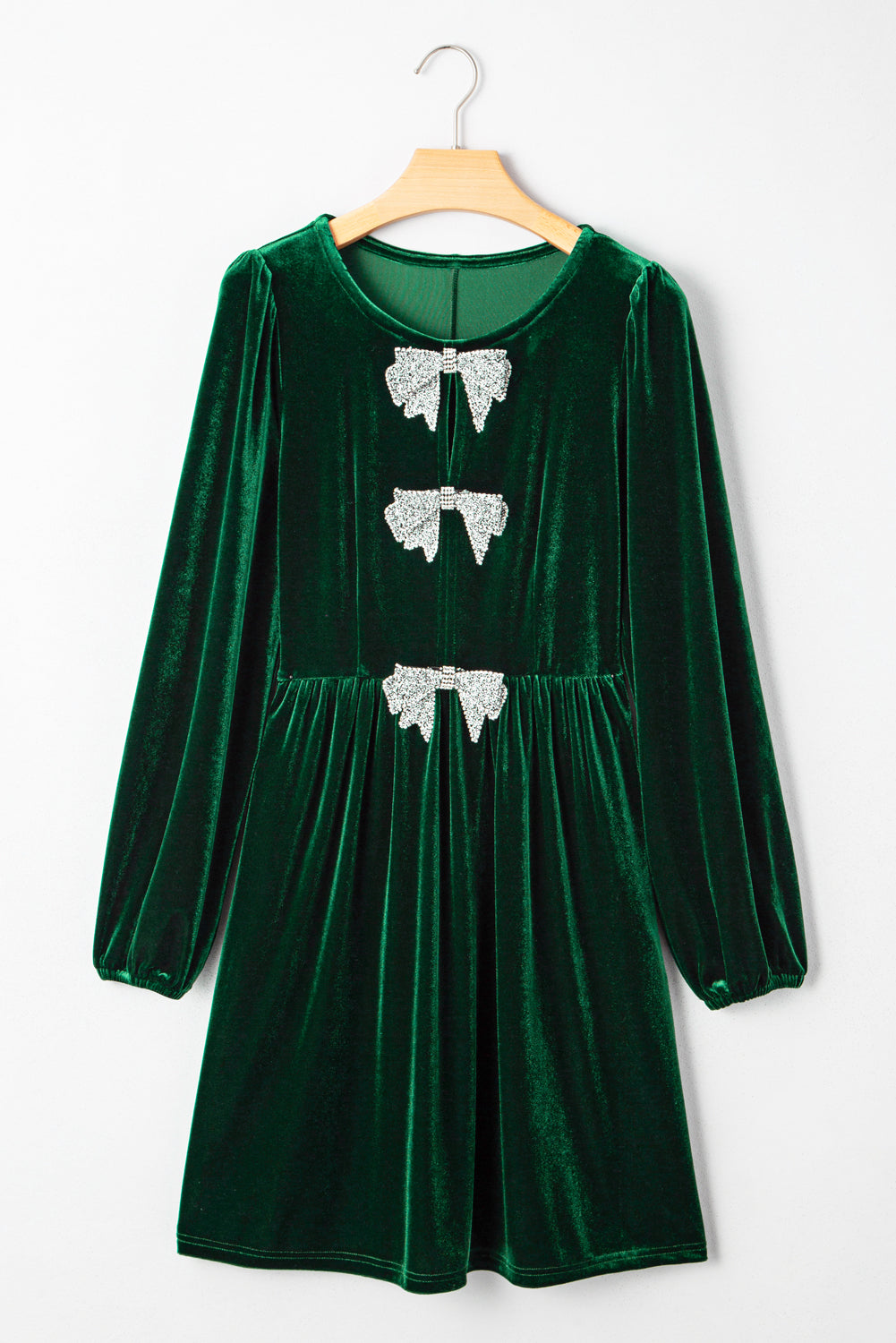 Velvet Bow Mini Dress