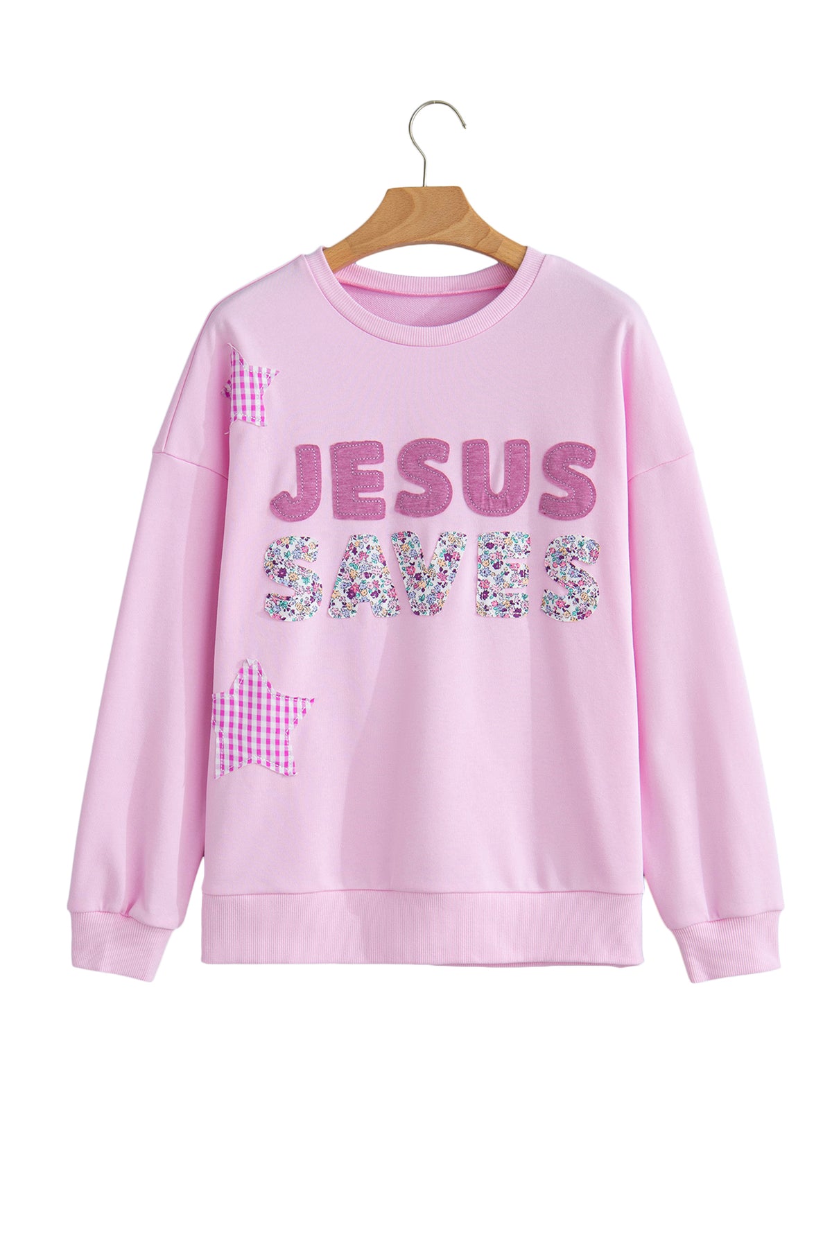 Plus Faith Patchwork Sweatshirt