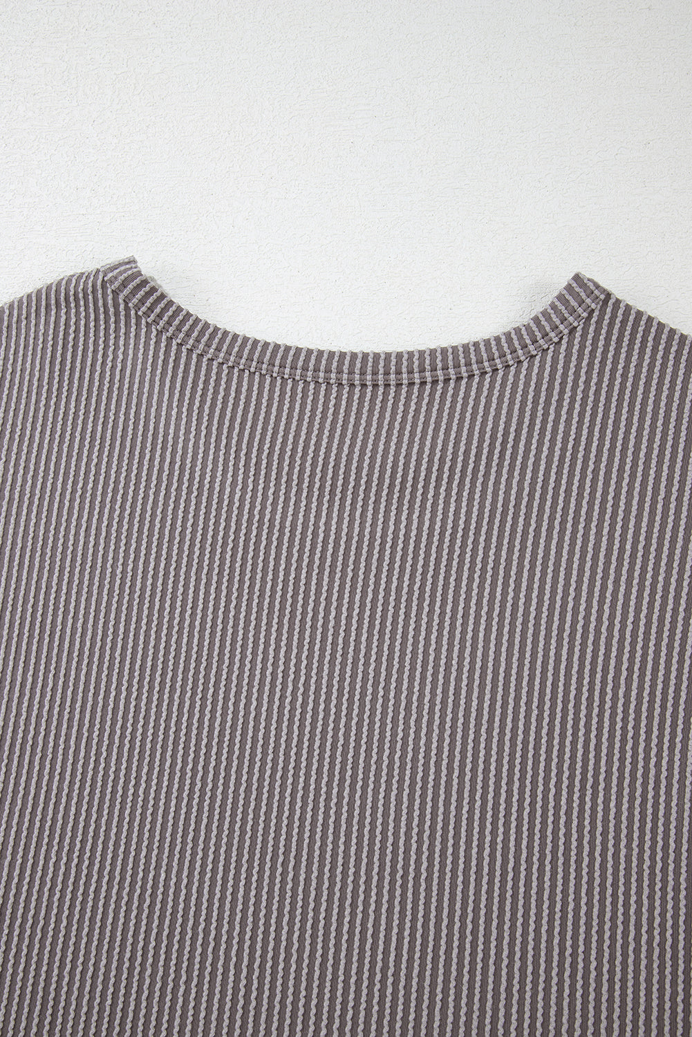 Carbon Grey Twisted Ribbed Textured Plain T Shirt
