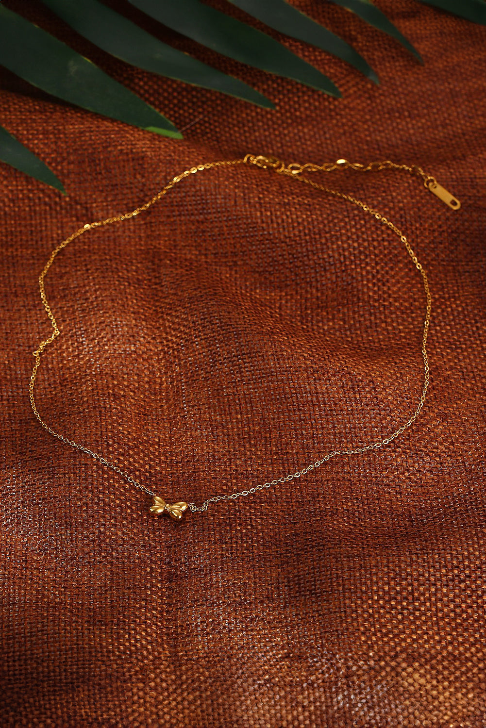 Gold Plated Dainty Bow Minimalist Necklace
