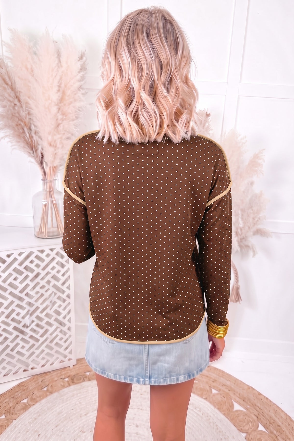 Mocha Dot Darling Top