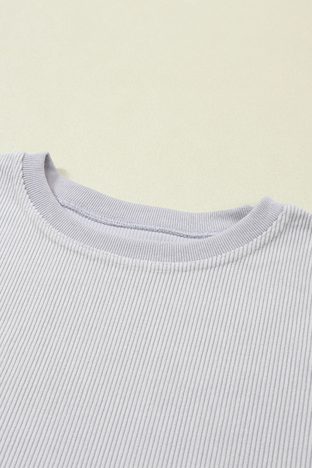 Dark Grey Drop Sleeve Rib Knit Oversized Sweatshirt