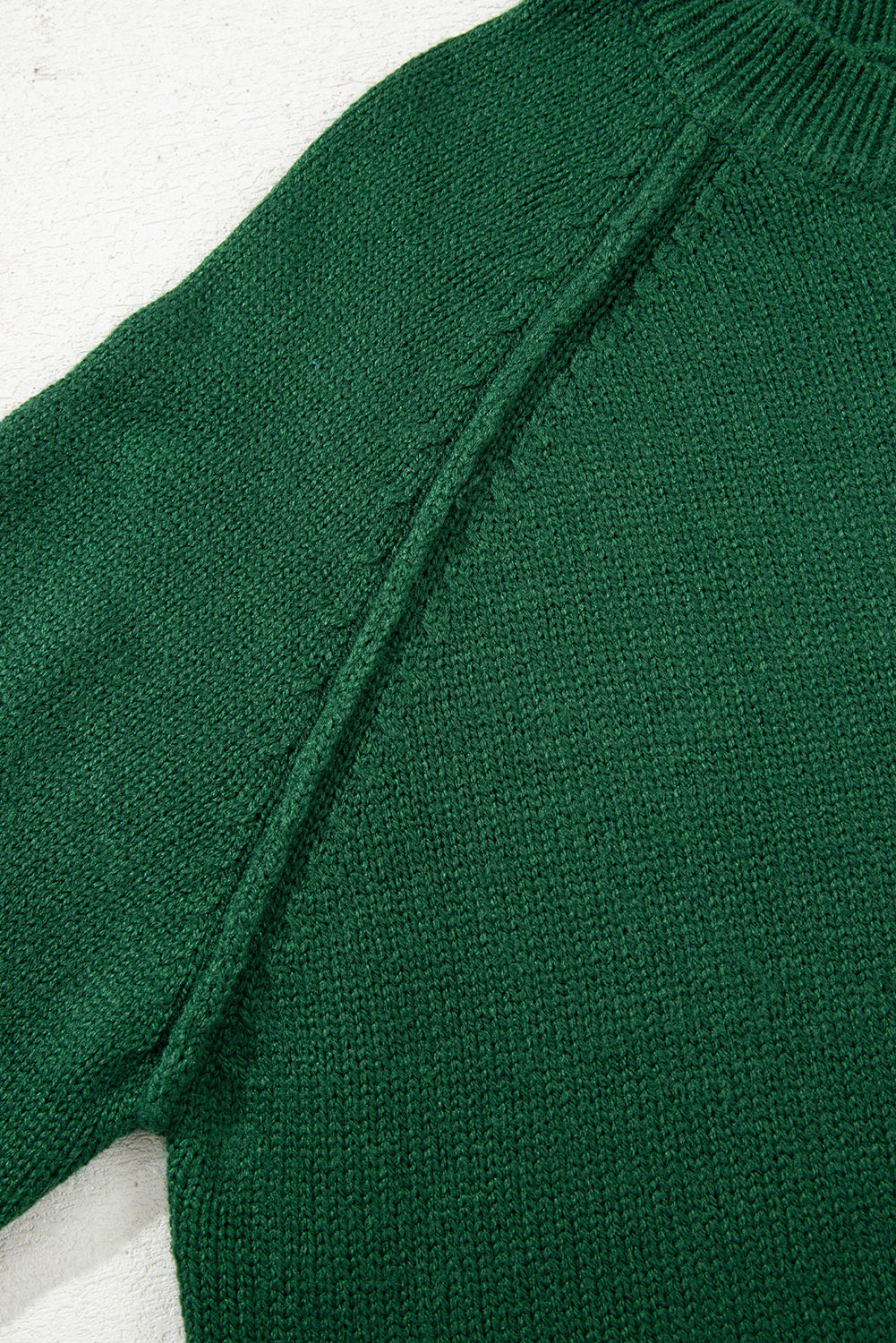 Evergreen Plain Raglan Sleeve Crew Neck Sweater