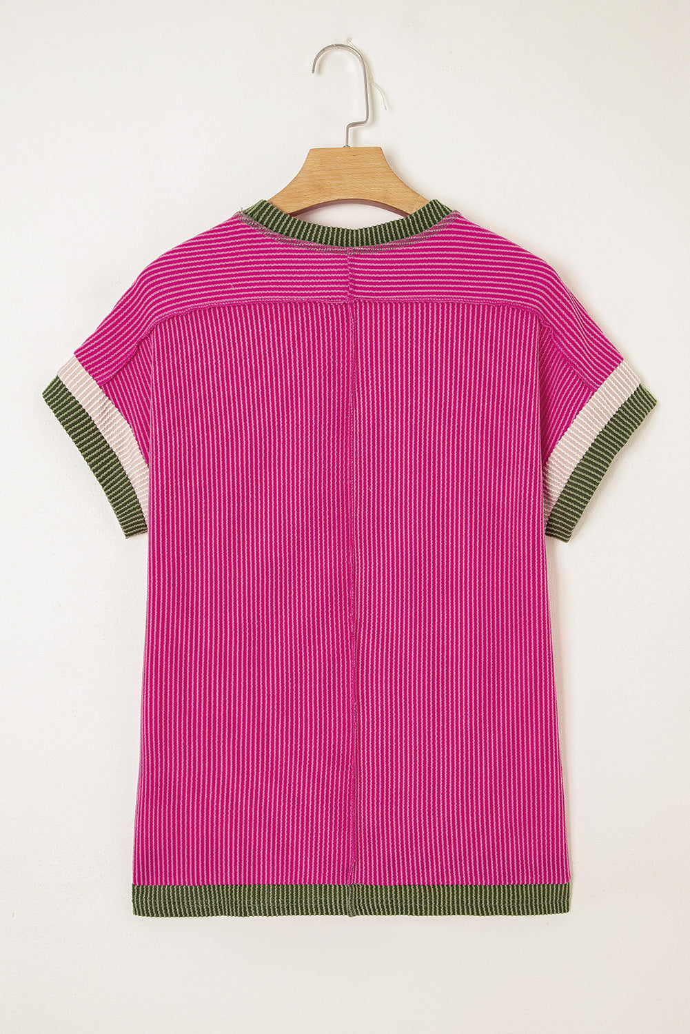 Sky Blue Textured Colorblock Round Neck T Shirt