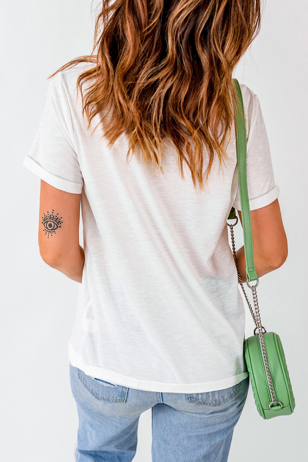 White Leopard Plaid Multi-pattern MERRY Letter Graphic Tee