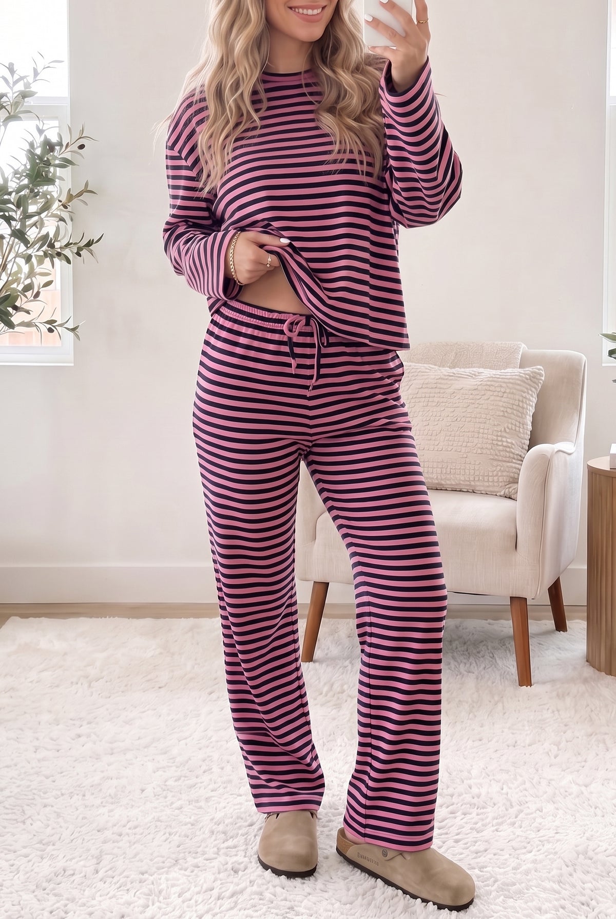 Pink Stripe Lounge 2pc Set