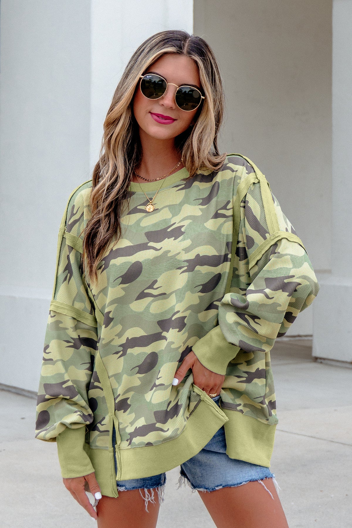 Wild & Free Camo Waffle Top