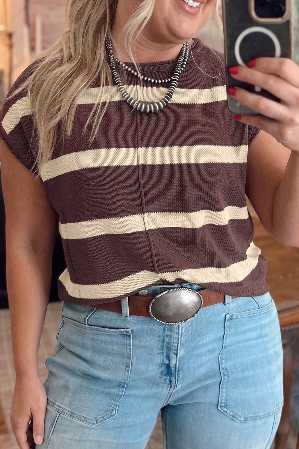Plus Stripe Knit Tank
