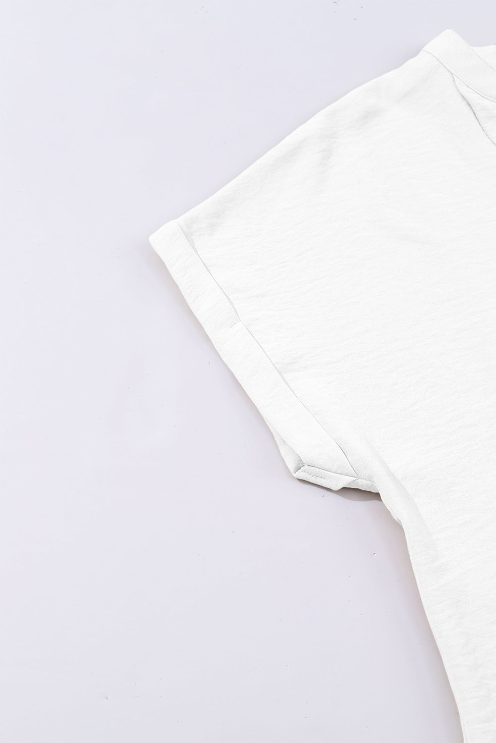 Rose Red Notched Neck Batwing Sleeve Blouse