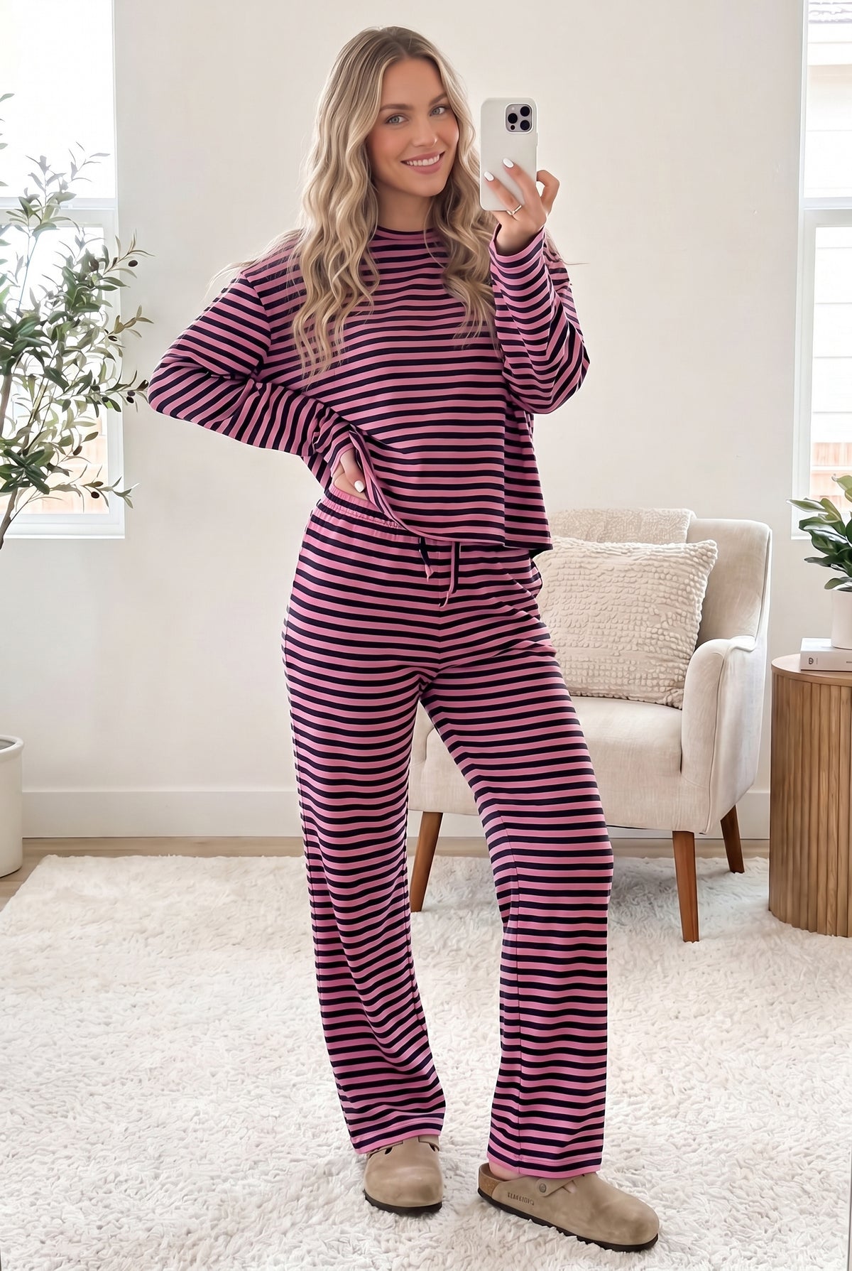 Pink Stripe Lounge 2pc Set