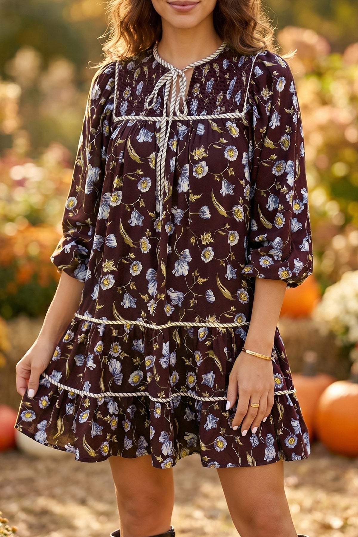 Autumn Bloom Shift Dress