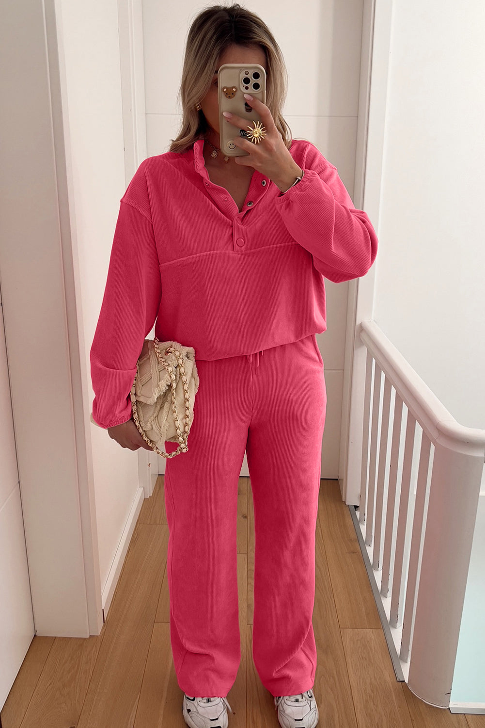 Peach Blossom Corduroy 2pc Set