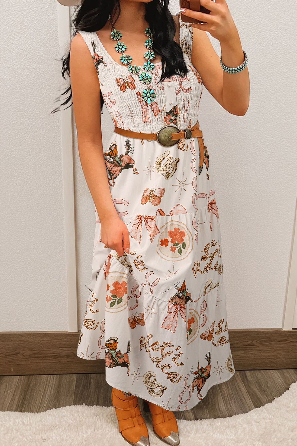 Western Charm Midi Dress