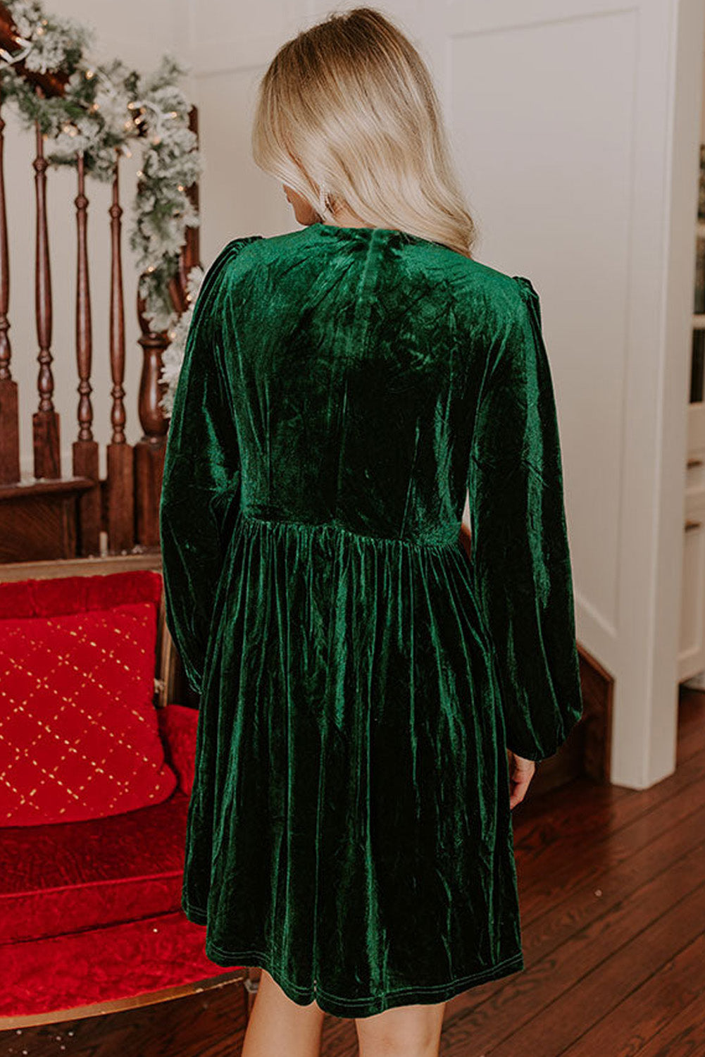 Velvet Bow Mini Dress