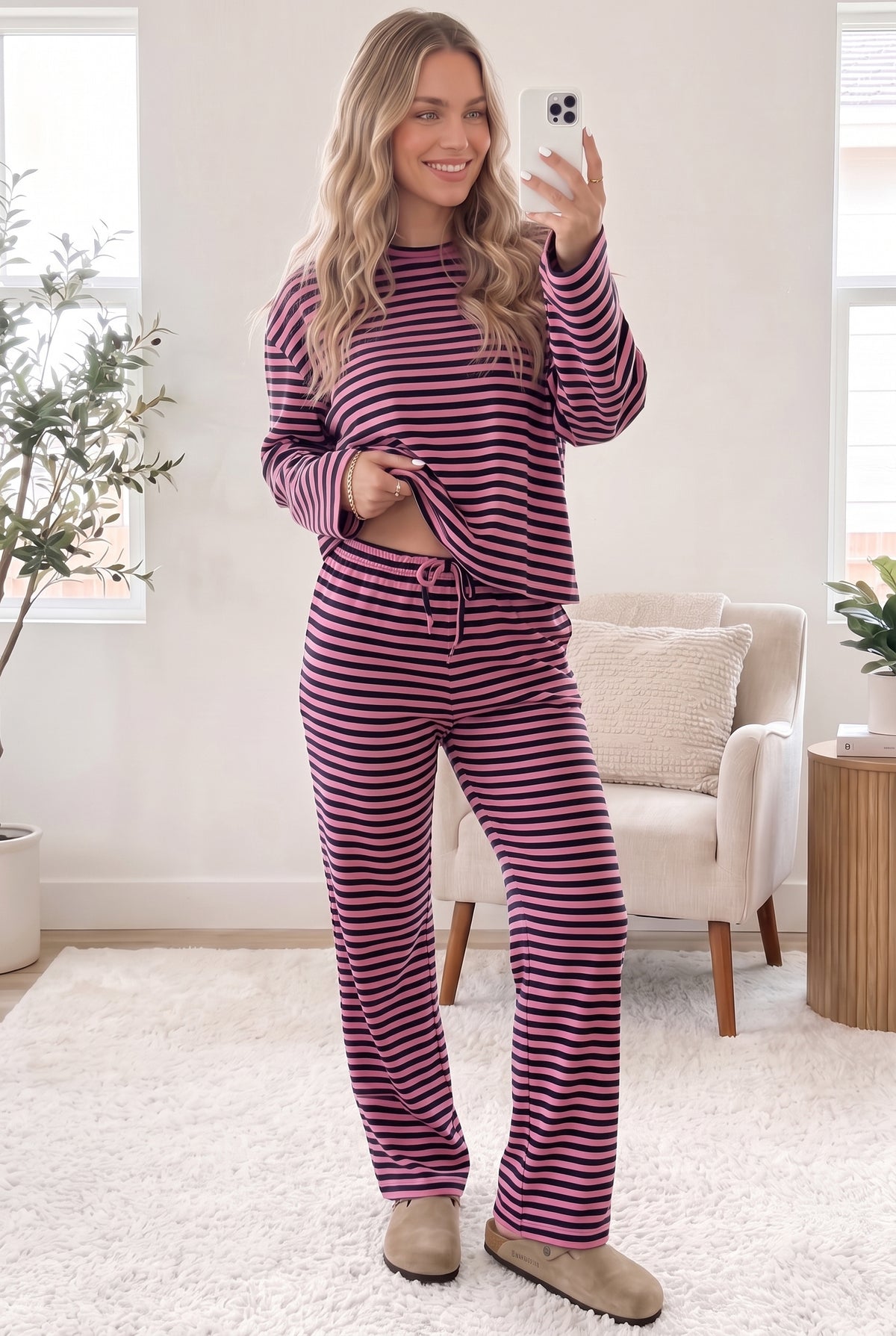 Pink Stripe Lounge 2pc Set