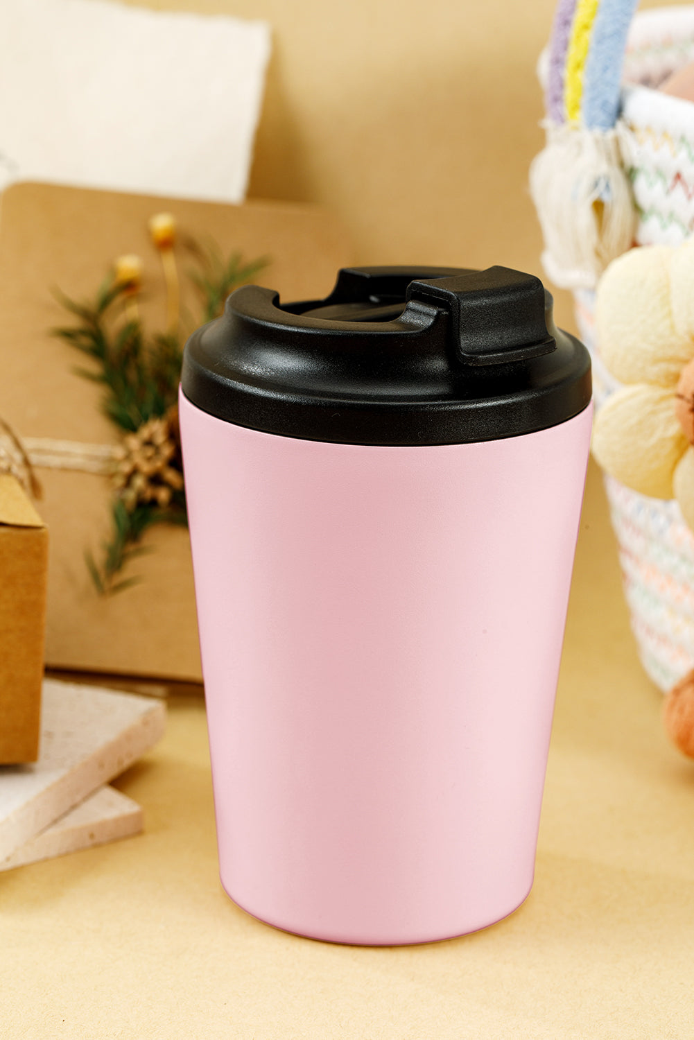 Pink Minimalist Stainless Steel Coffee Cup