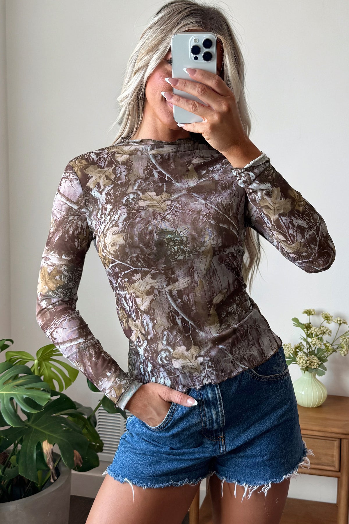Floral Mock Neck Top