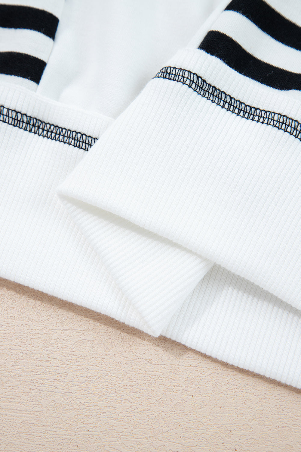 Brown Striped Colorblock Patchwork Oversized Sweatshirt