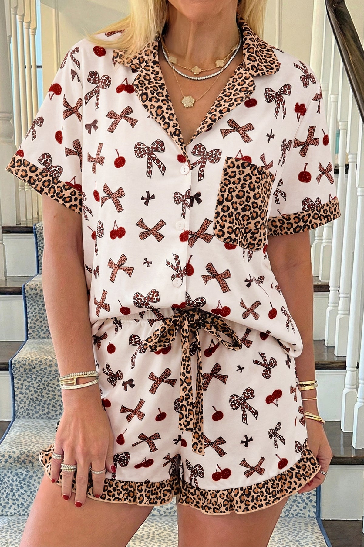 Cherry Bow Pajama Set