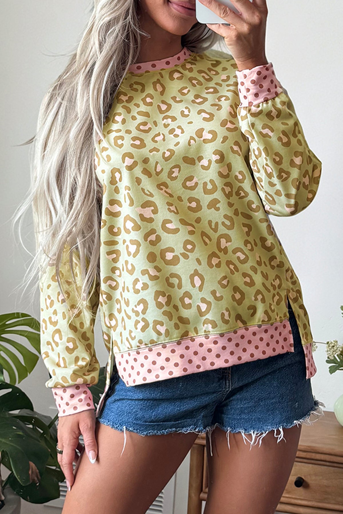 Mocha Leopard Mix Top