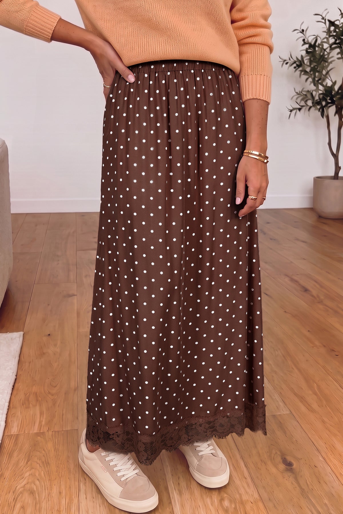 Polka Dot Lace Skirt