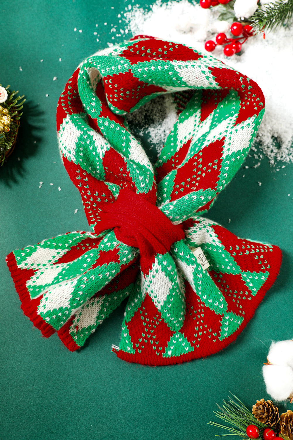 Fiery Red Christmas Plaid Scarf