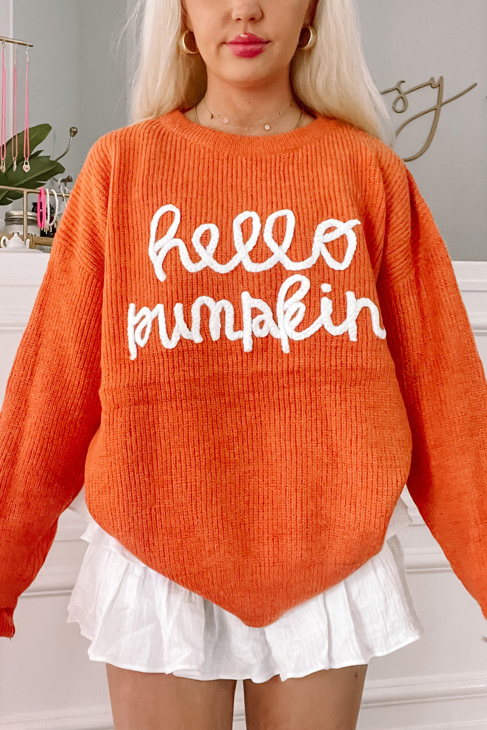 Hello Pumpkin Graphic Sweater