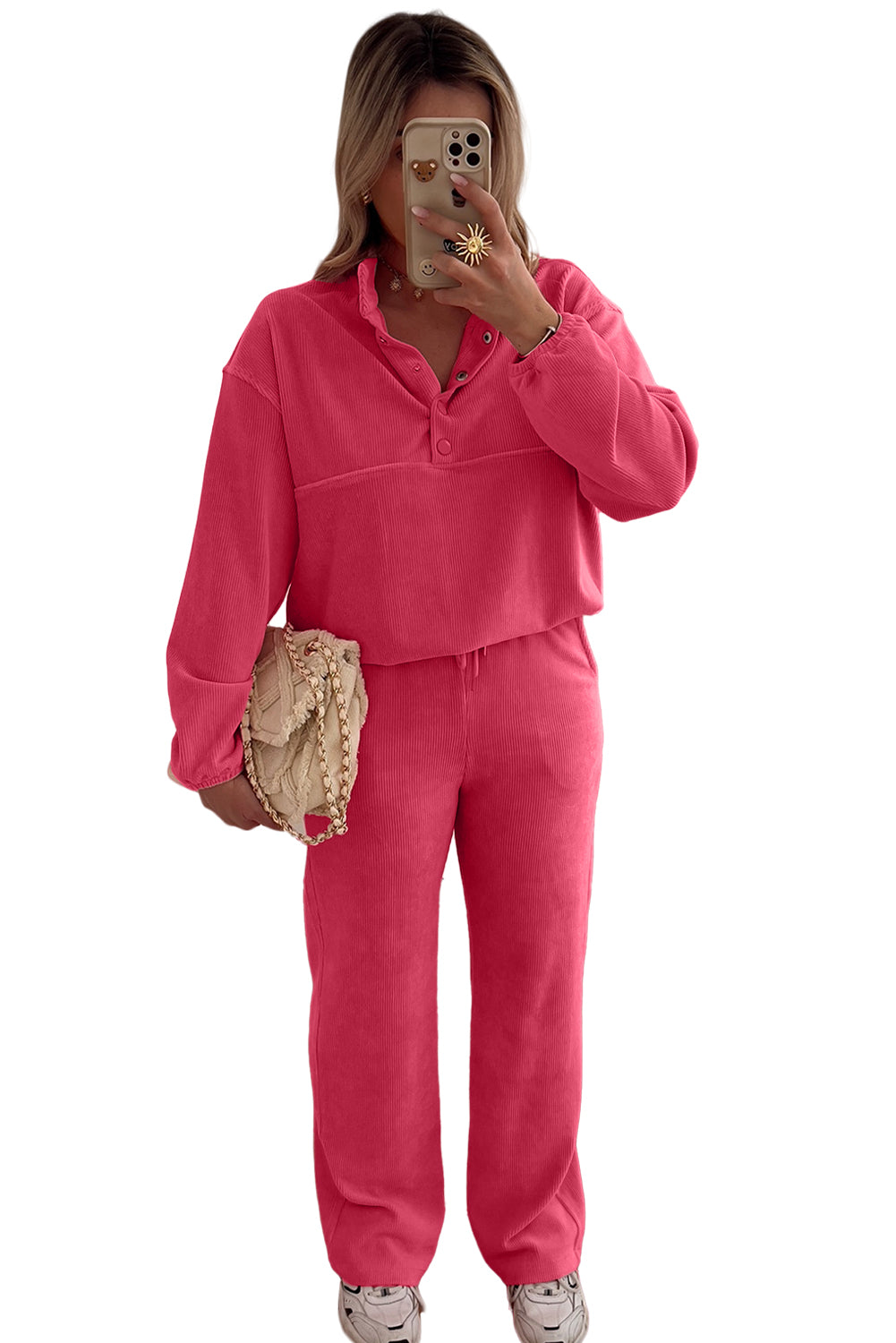 Peach Blossom Corduroy 2pc Set
