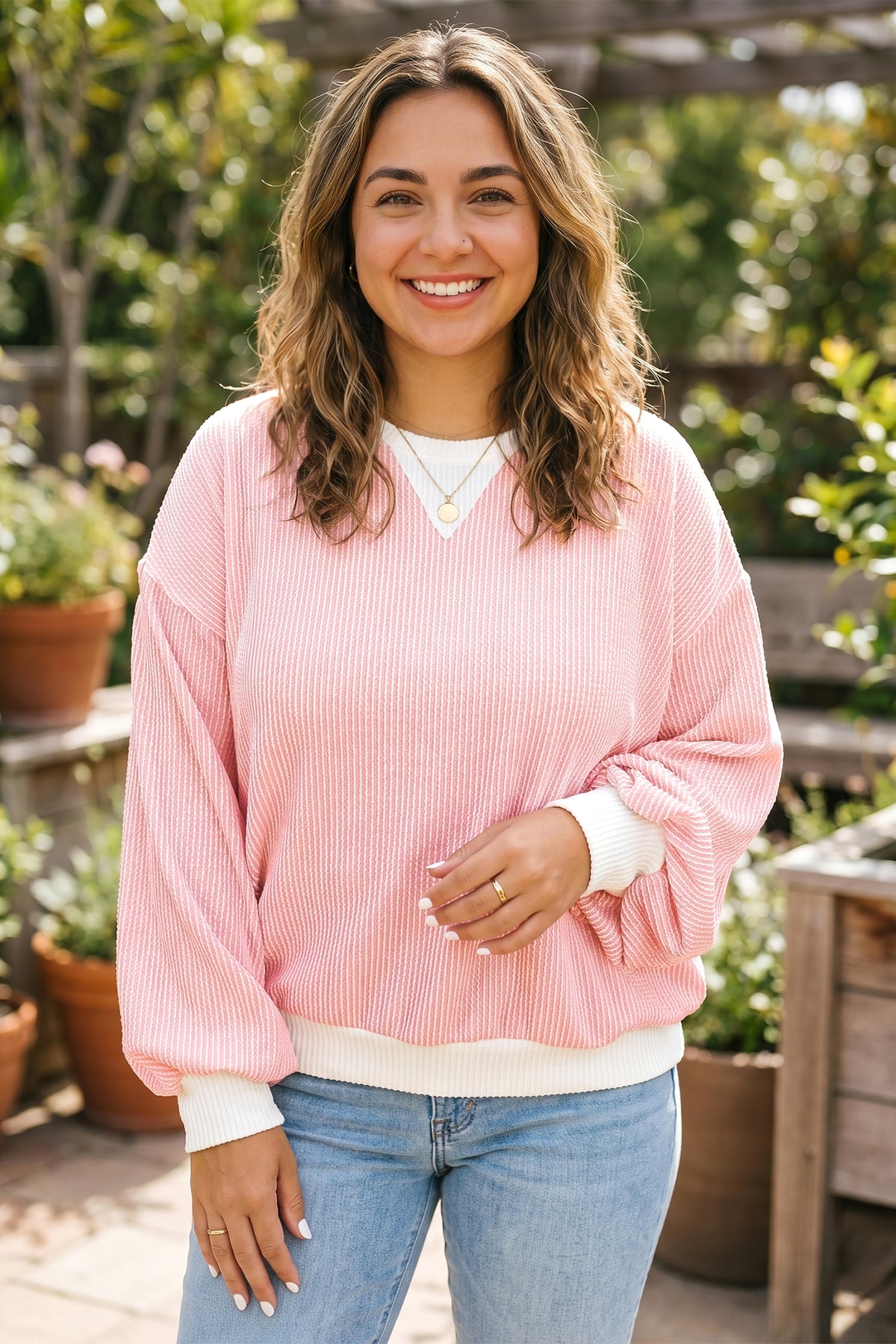 Pink Color Block Top