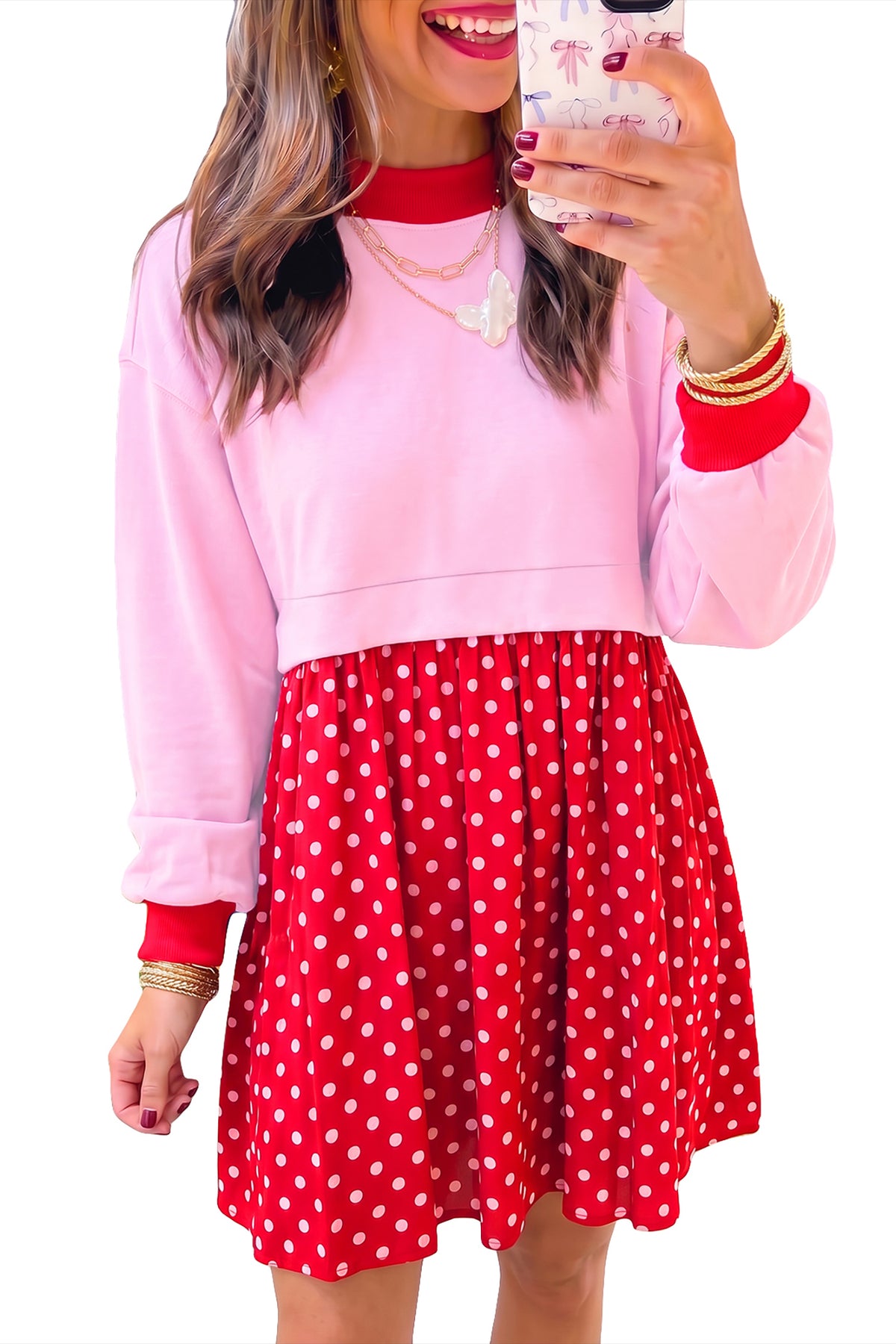 Pink Dot Twirl Dress